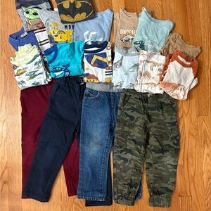 Boys 3T Clothing Bundle 20+ Pieces Pajamas, Pants and Shirts